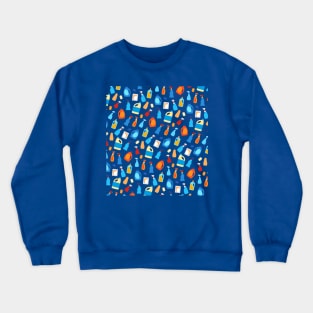 Colorful Detergents on White Pattern Crewneck Sweatshirt